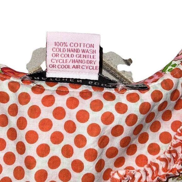 Gretchen Scott Designs Sleeveless Paisley Shift Dress Ruffle Trim Cotton Sz S - Picture 7 of 7